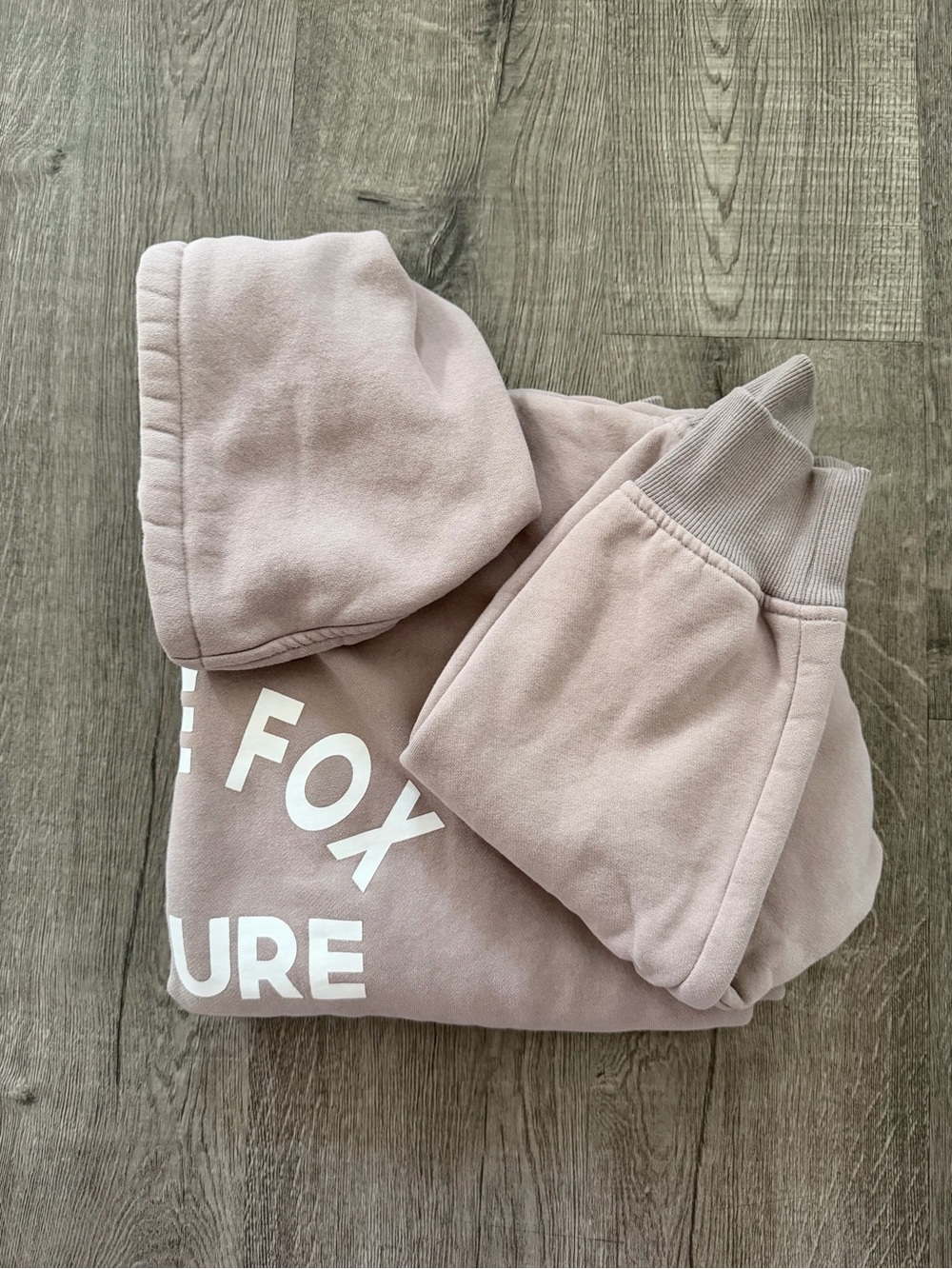 Women’s Taupe Hooded Sweatshirt - White Fox